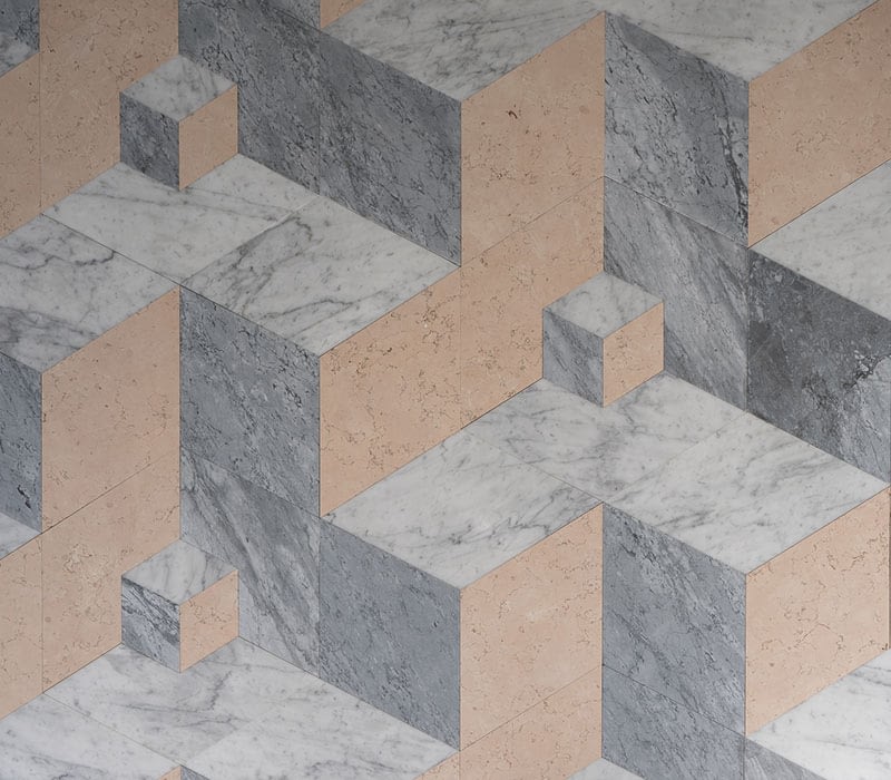 lightened marble geometric floor